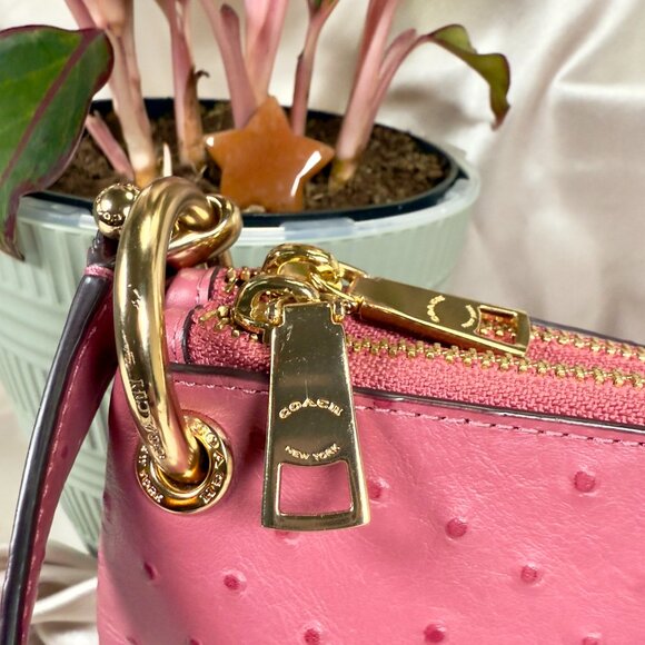 Coach Mia Crossbody – Ostrich-Embossed Leather in Pink (Style No. F76644) - Picture 4 of 14